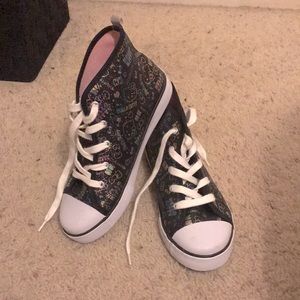 Cute Black and white Converse Hello Kitty shoes